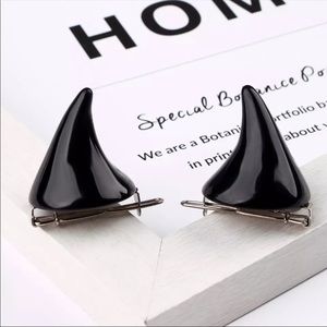 Clip In Devil Demon Horn Hair Clips - Black